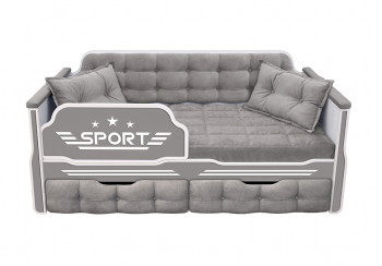 Кровать 170 серии Спорт 2 ящика 45 Серый (подушки) в Быстровке - bystrovka.mebel54.com | фото