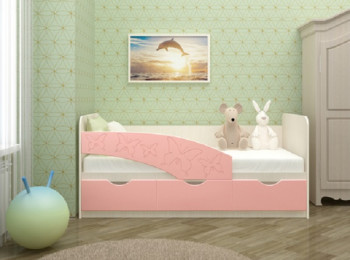 Кровать Бабочки 1,8м (Розовый металлик) в Быстровке - bystrovka.mebel54.com | фото