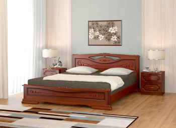 Кровать Карина-7 из массива сосны 1400*2000 Орех в Быстровке - bystrovka.mebel54.com | фото