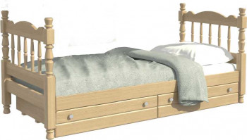 Кровать одинарная Аленка из массива сосны 800*1890 Сосна в Быстровке - bystrovka.mebel54.com | фото