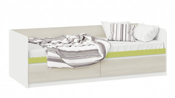 Кровать «Сканди» с 2 ящиками Дуб Гарден/Белый/Зеленый в Быстровке - bystrovka.mebel54.com | фото