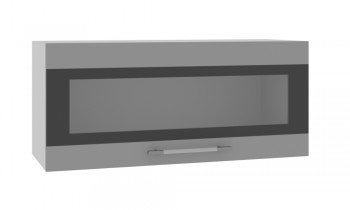 Норд ШВГС 800 Шкаф верхний горизонтальный со стеклом (Софт черный/корпус Венге) в Быстровке - bystrovka.mebel54.com | фото