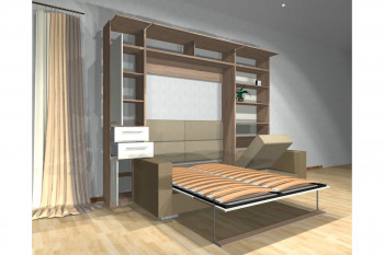 Шкаф-кровать с диваном Каролина в Быстровке - bystrovka.mebel54.com | фото