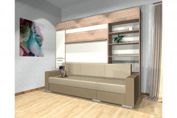 Шкаф-кровать с диваном Каролина в Быстровке - bystrovka.mebel54.com | фото